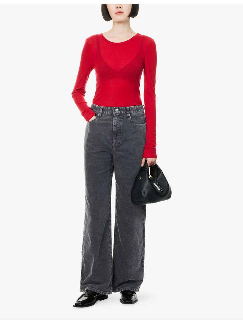 SAMSØE SAMSØE Sashelly Wide-Leg Stretch-Cotton Trousers outlook