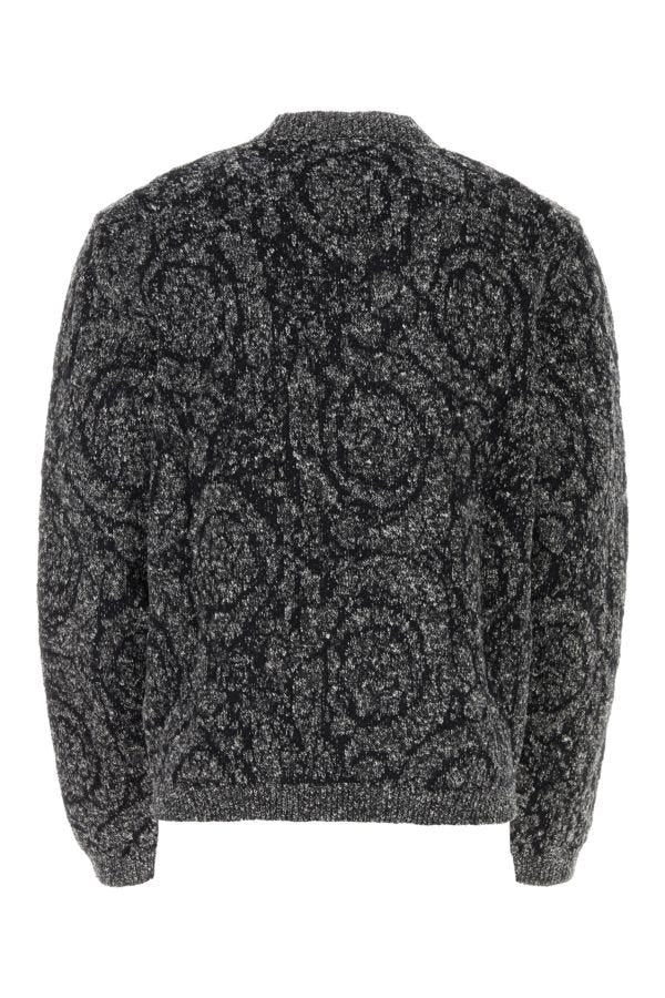 Versace Man Embroidered Cotton Blend Sweater - 2