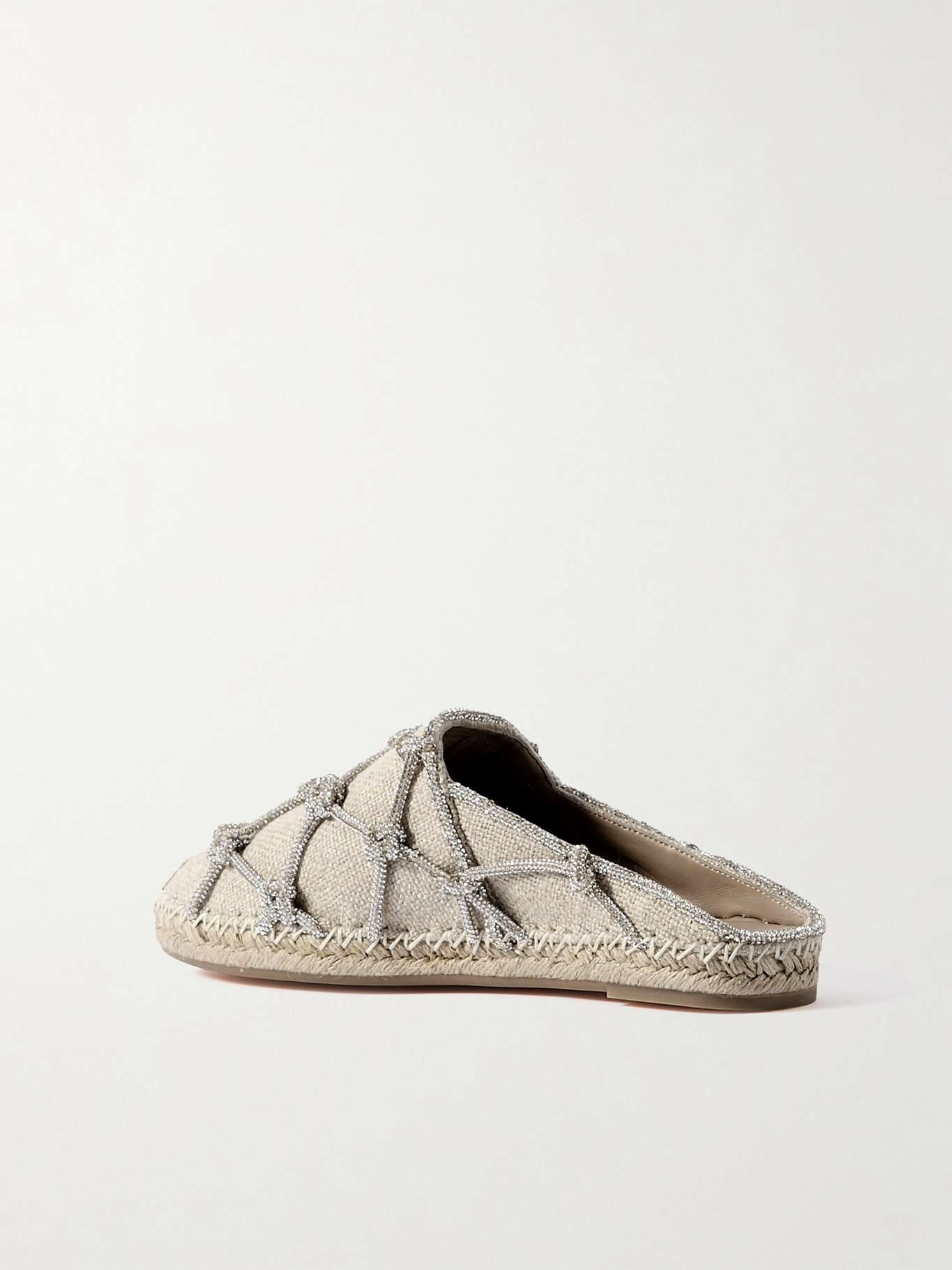 Crystal-embellished linen espadrille mules - 3