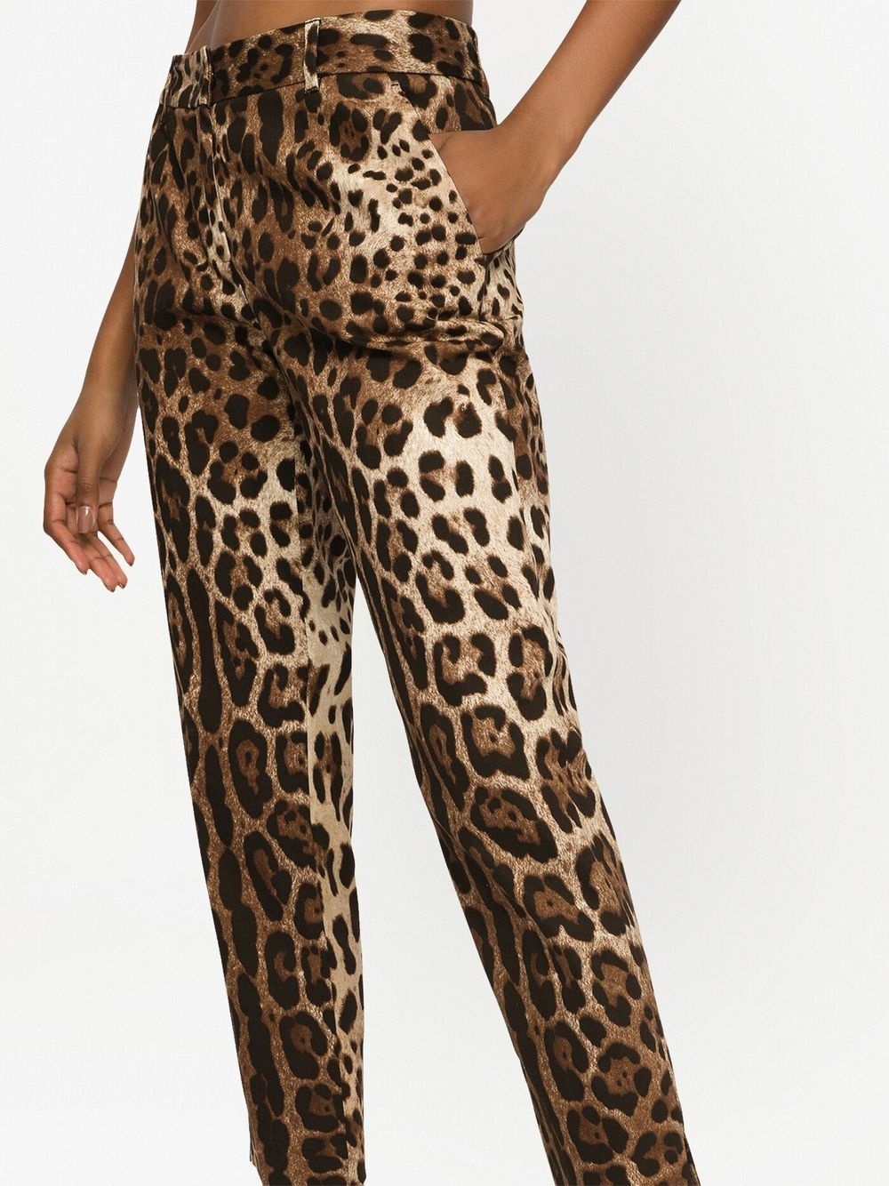 leopard-print cropped trousers - 5