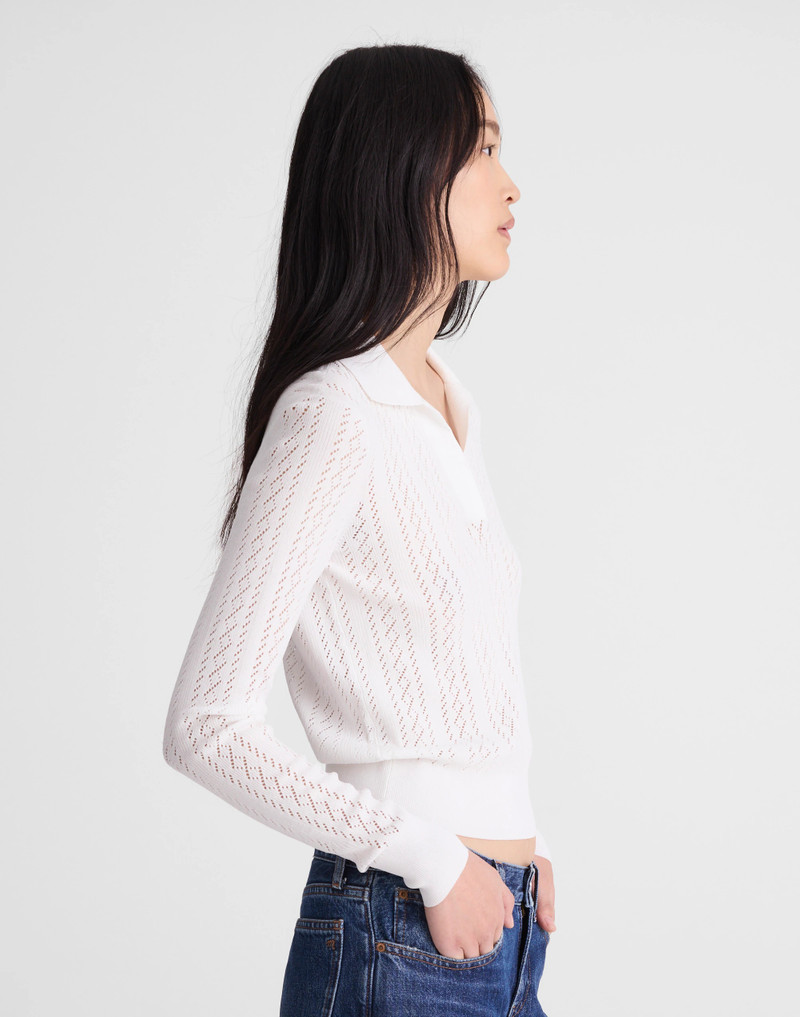 Madewell Pointelle-Stitch Polo Sweater outlook