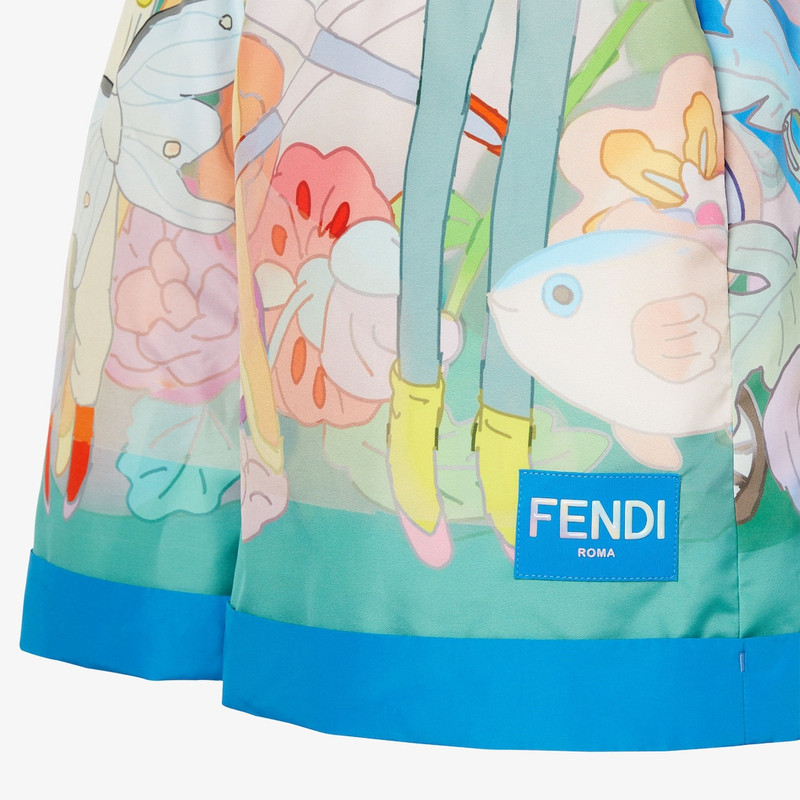 Fantastic Fendi Future Shorts Turquoise and green printed nylon shorts 3