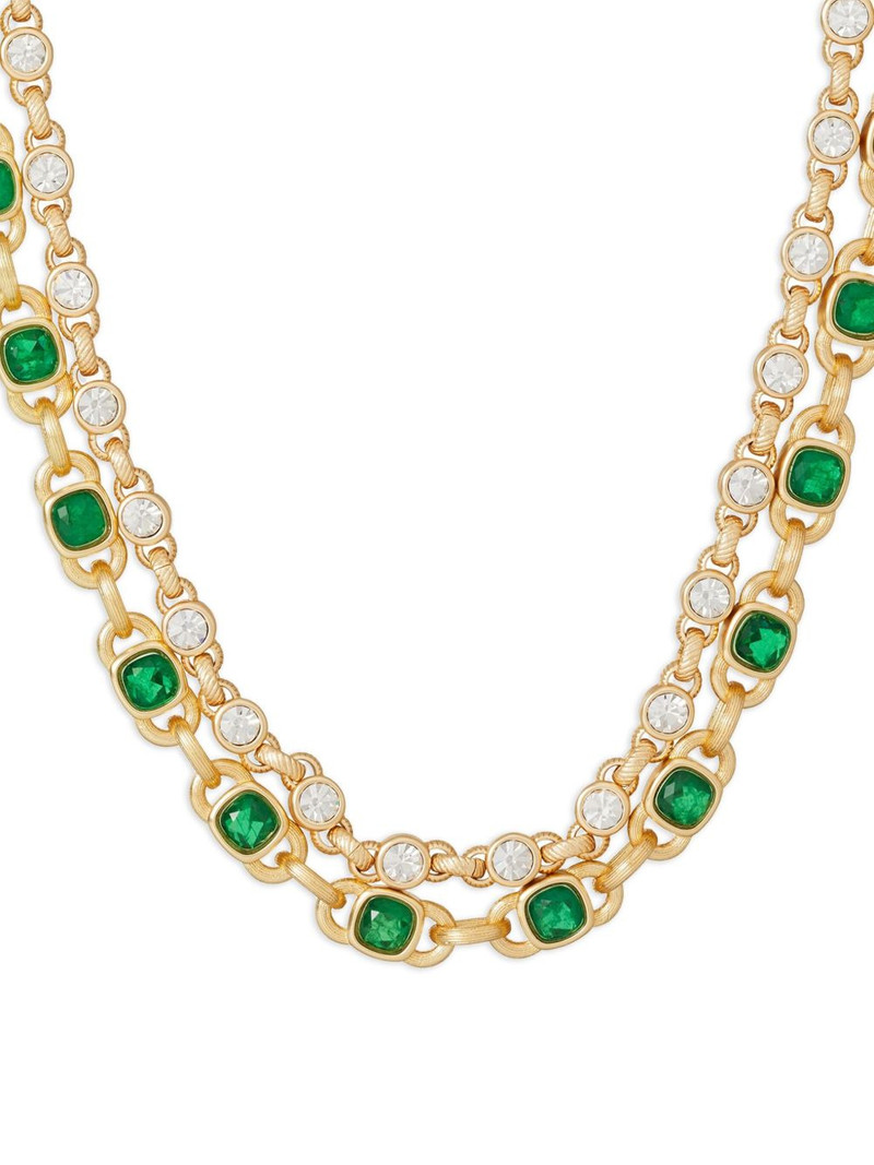 ROXANNE ASSOULIN emerald-diamond link necklace outlook