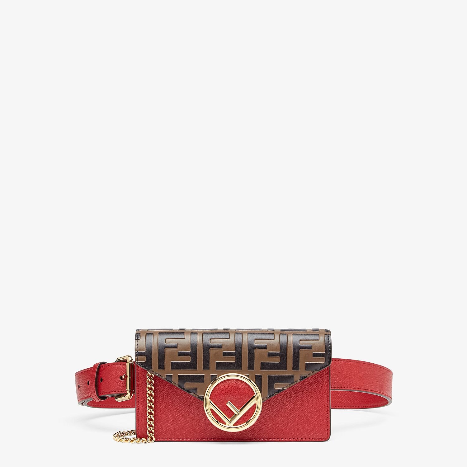 Red leather belt bag - 1