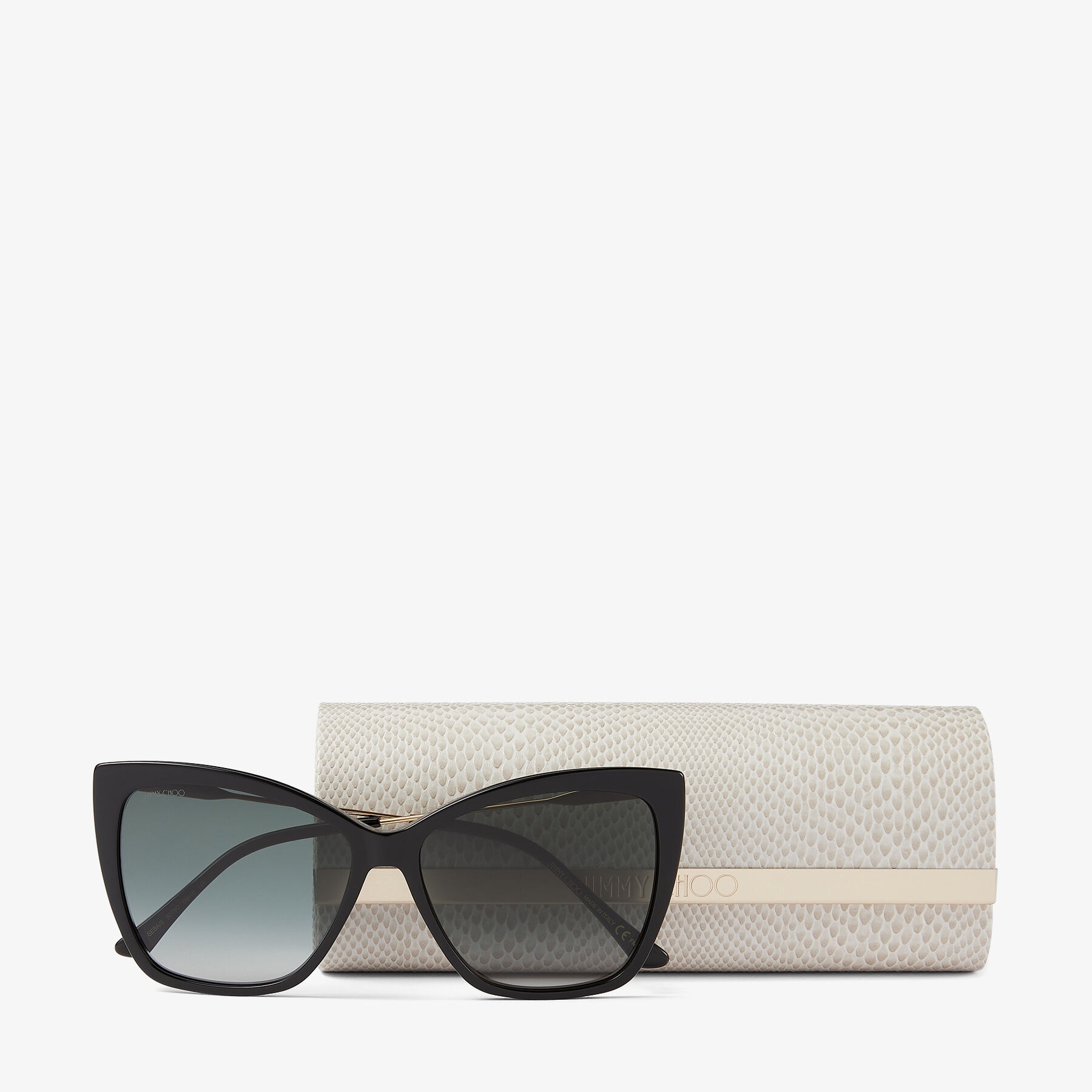 Seba
Black Round-Frame Sunglasses with Crystal Embellishment - 4