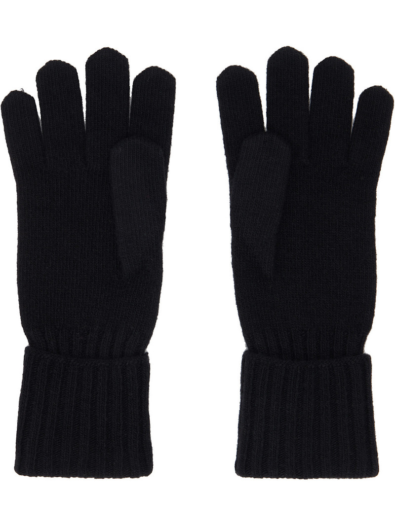 MM6 Maison Margiela Black Wool-Blend Knit Gloves outlook