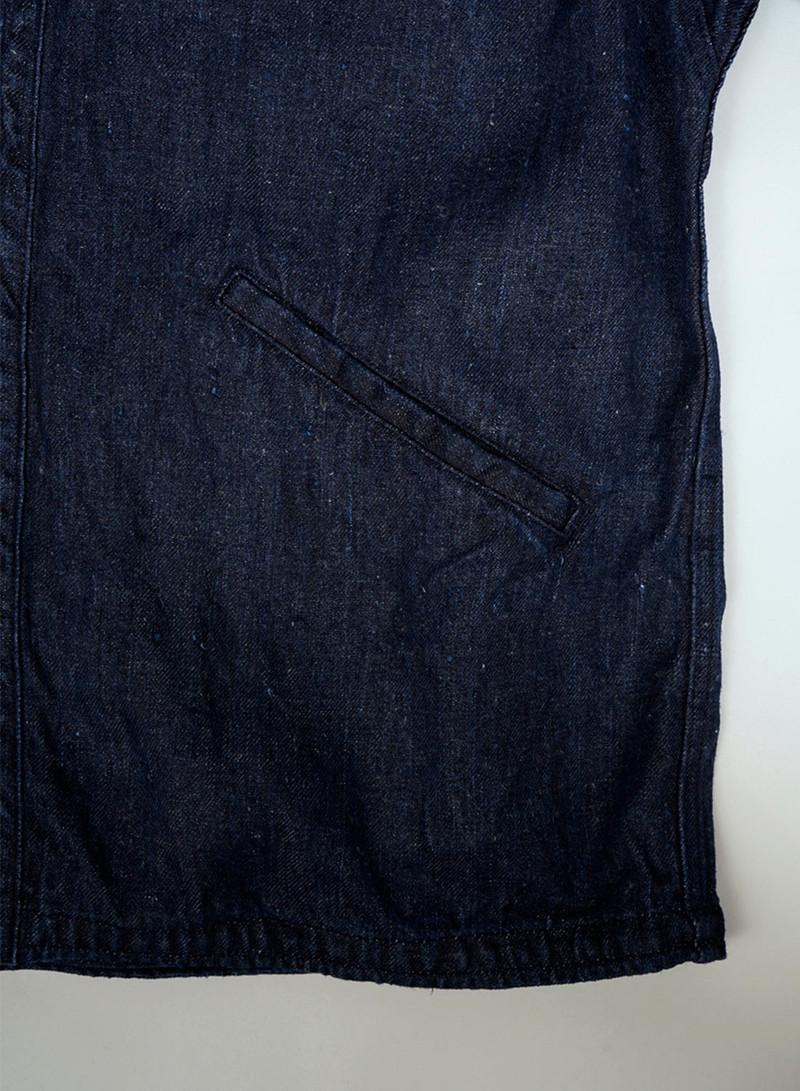 M43 Type Work Jacket Hemp Denim in Indigo 10