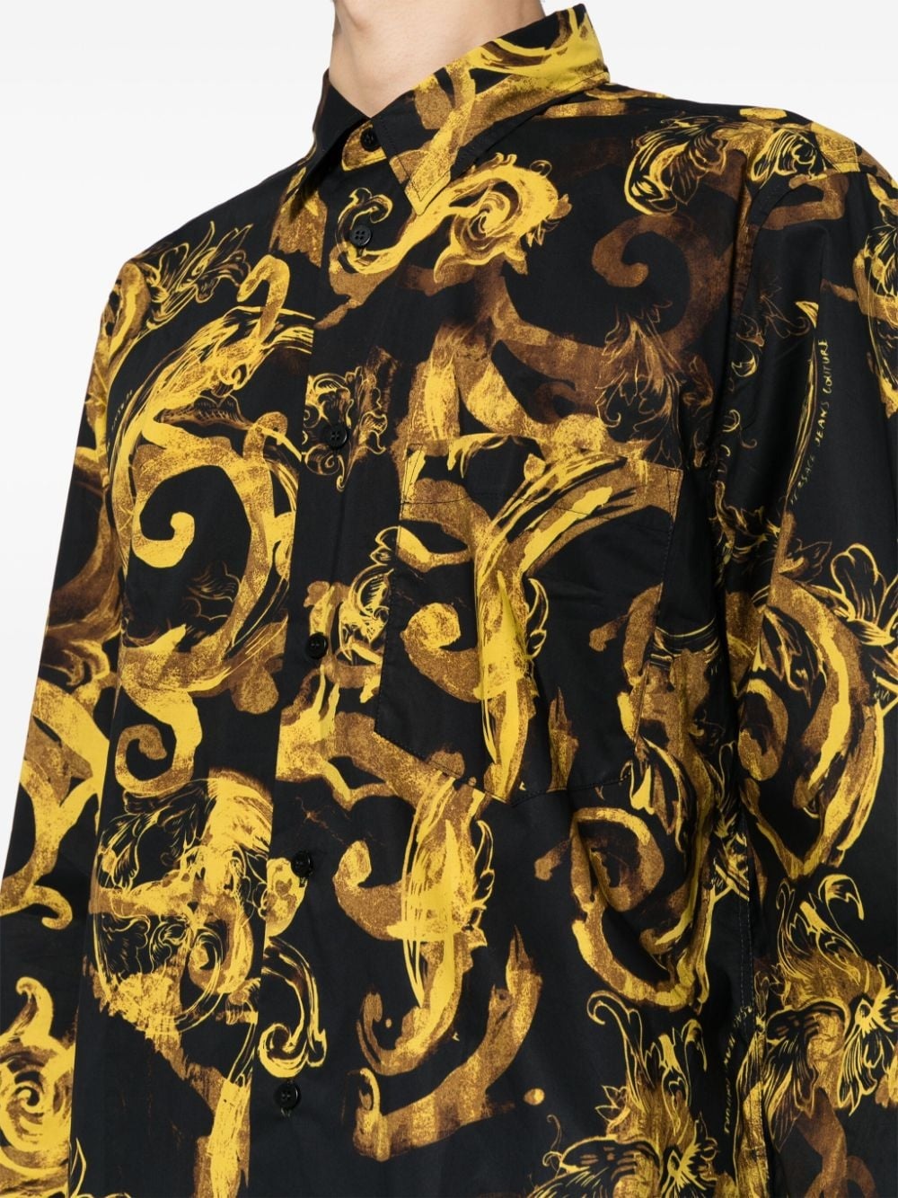 baroque-print cotton shirt - 5