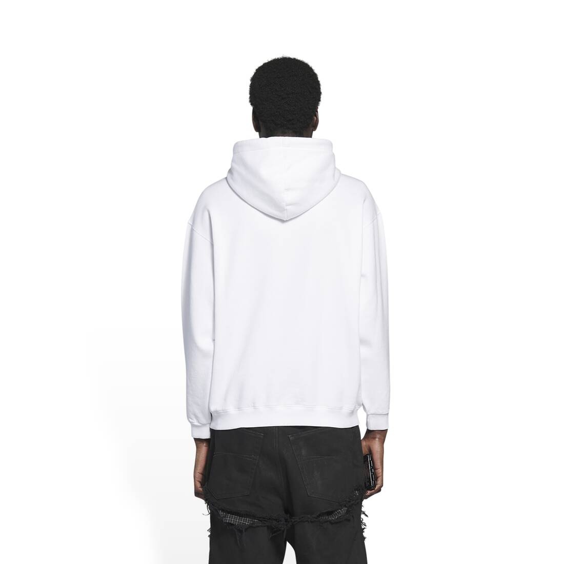BALENCIAGA Men's Bb Pixel Medium Fit Hoodie in White