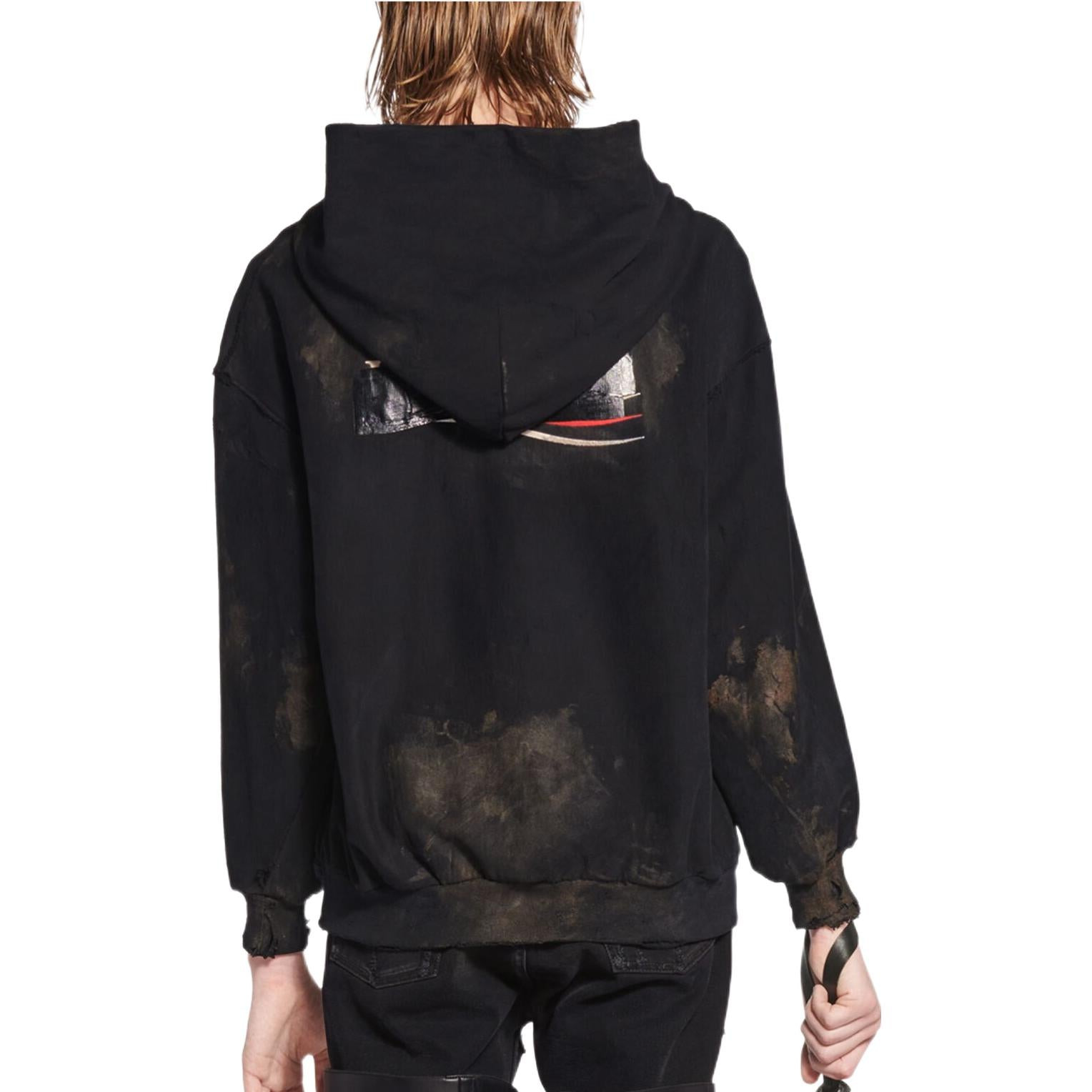 Balenciaga Gaffer Zip-Up Hoodie Small Fit 'Black White Red' 720424-TNVK5-1089 - 3