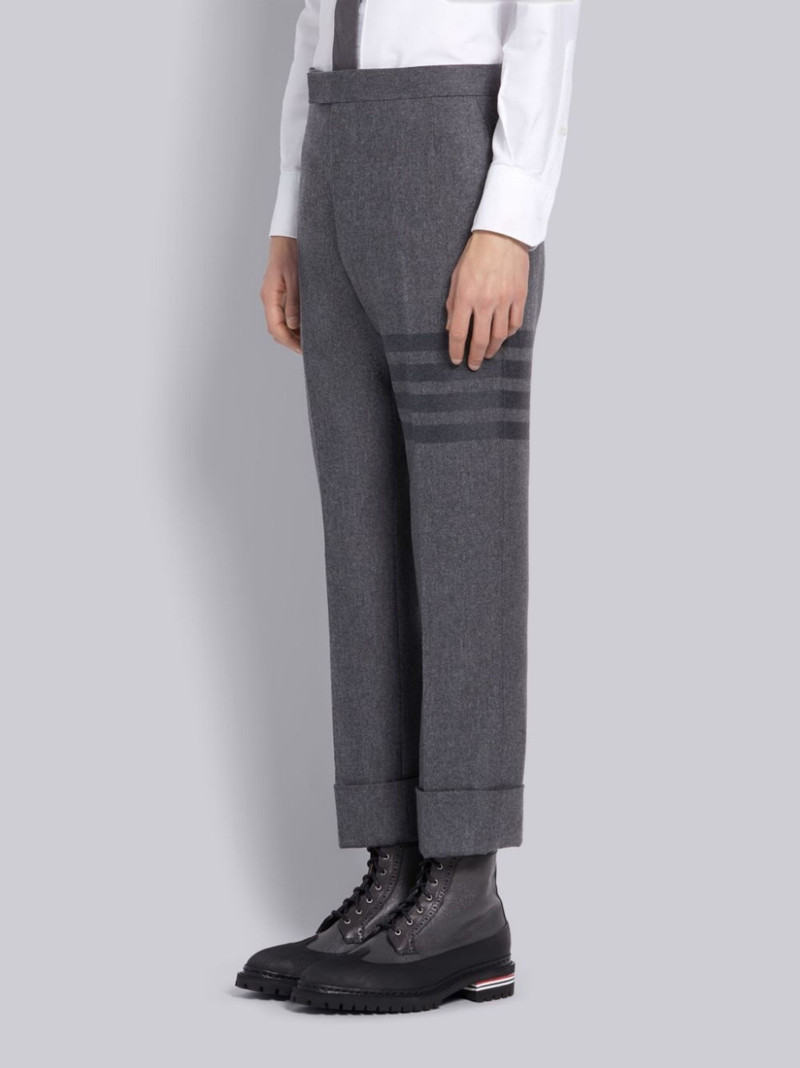 Thom Browne tonal 4-Bar flannel trousers outlook