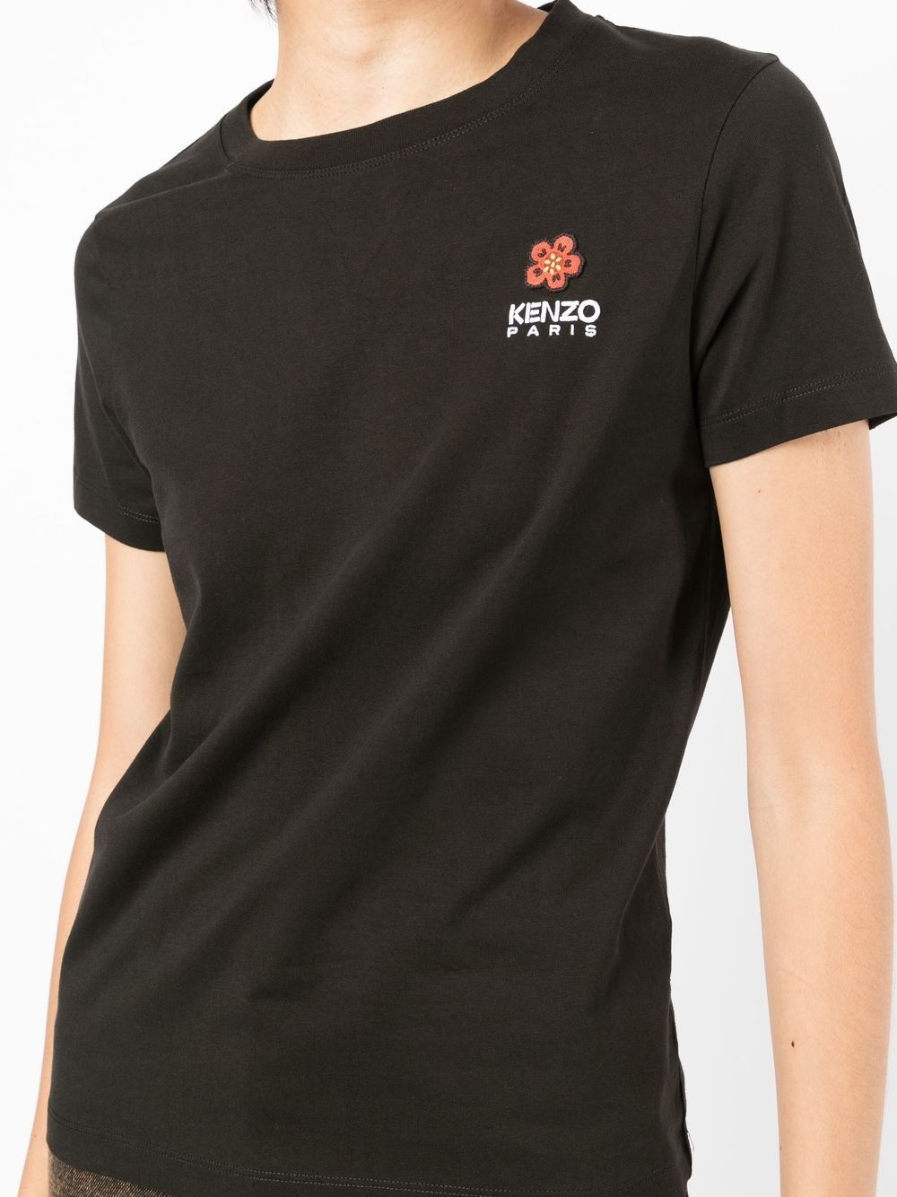 logo-embroidered cotton T-shirt - 5