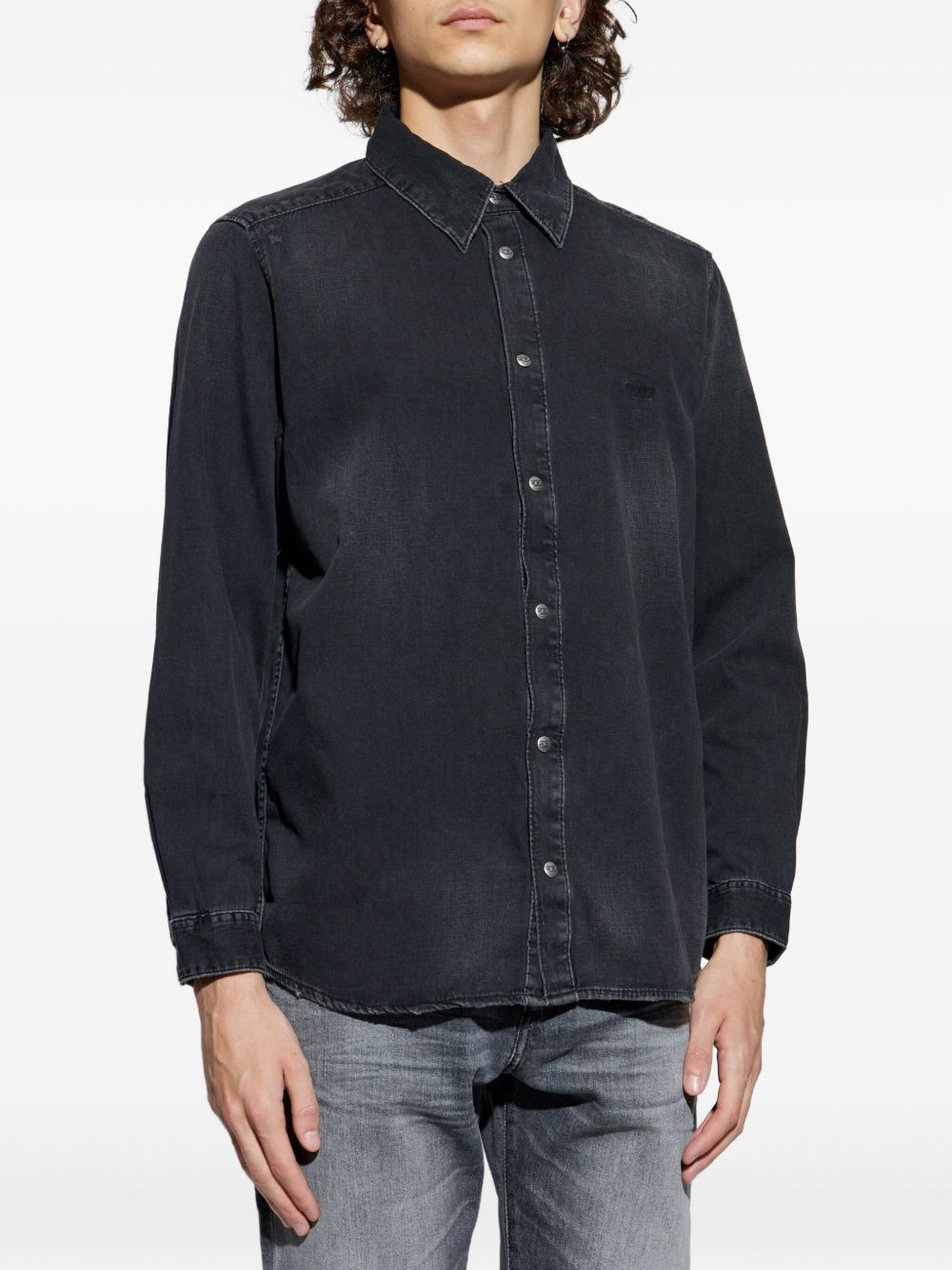 D-Simply embroidered denim shirt - 3