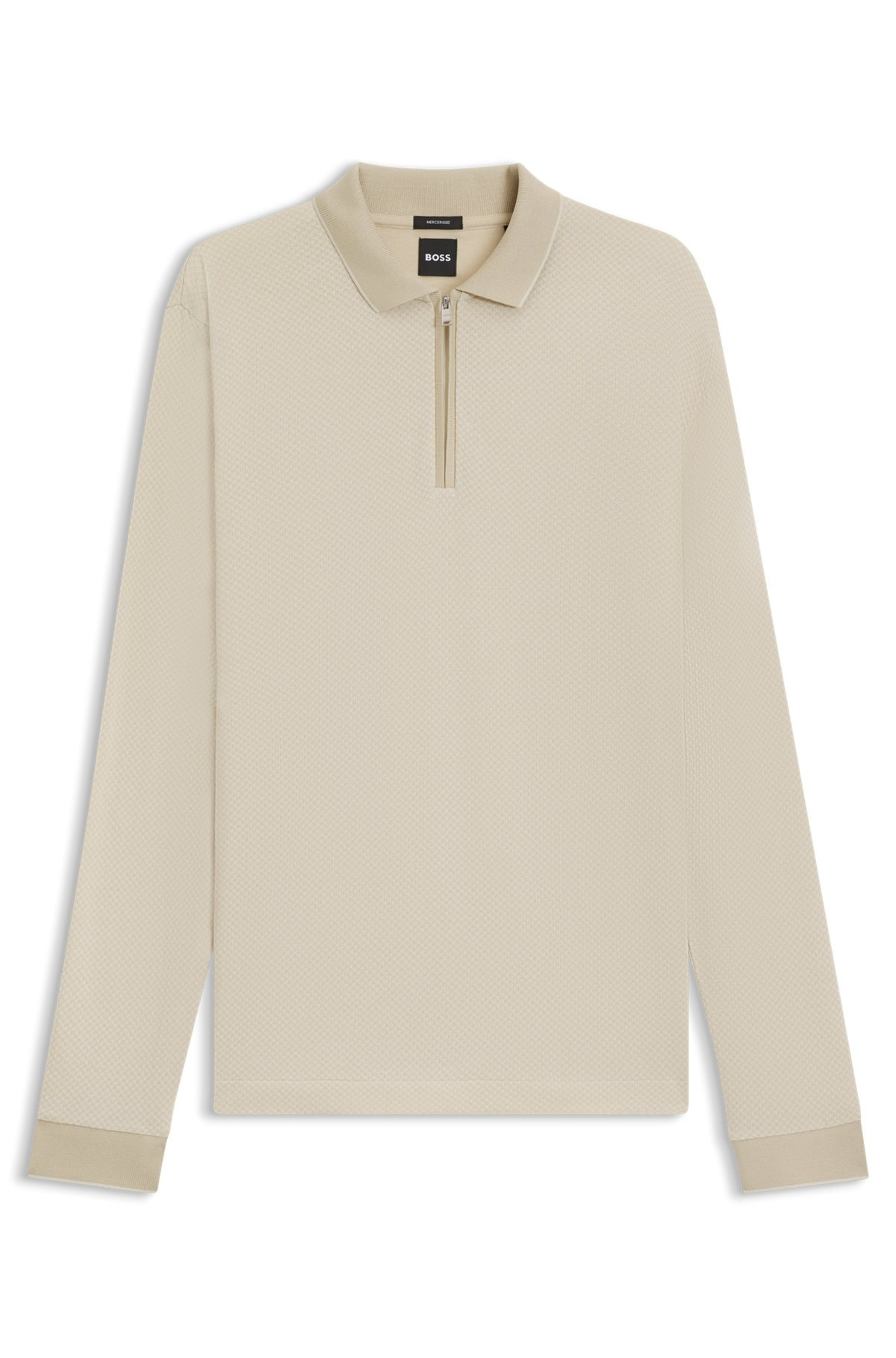MERCERIZED-COTTON POLO SHIRT WITH TWO-TONE STRUCTURE - 1