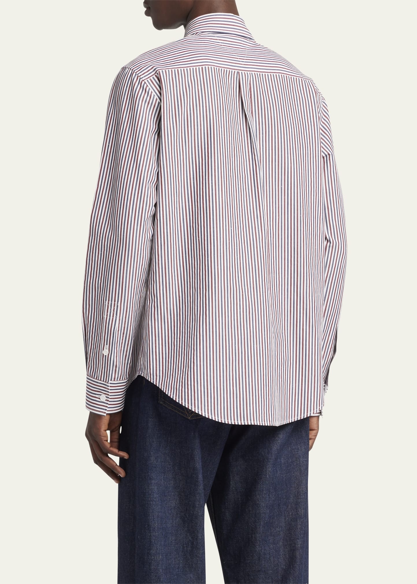 Men's Striped Poplin Dress Shirt - 3