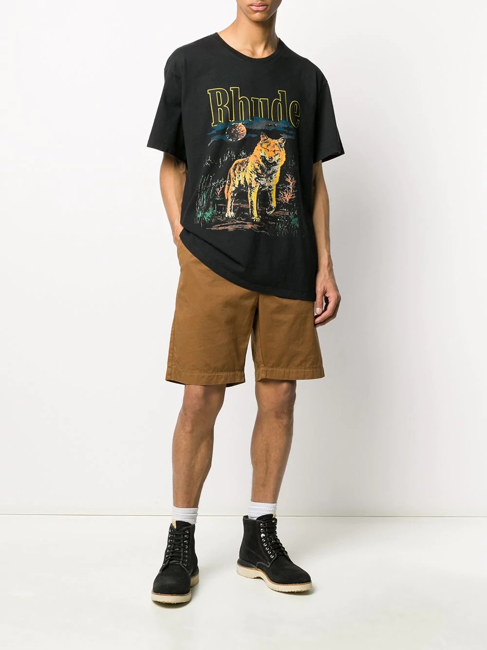 wolf print T-shirt - 2