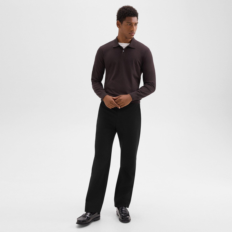 Theory Goris Long-Sleeve Polo Shirt in Light Bilen outlook