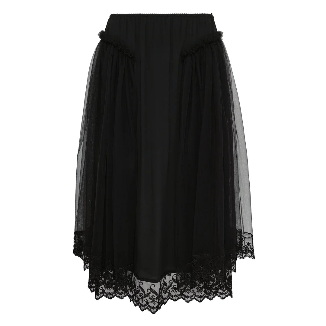 Hip Detail Lace Trim Skirt - 1