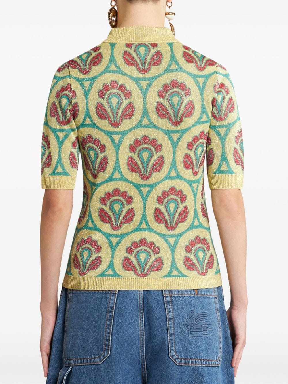 jacquard knit polo shirt - 3