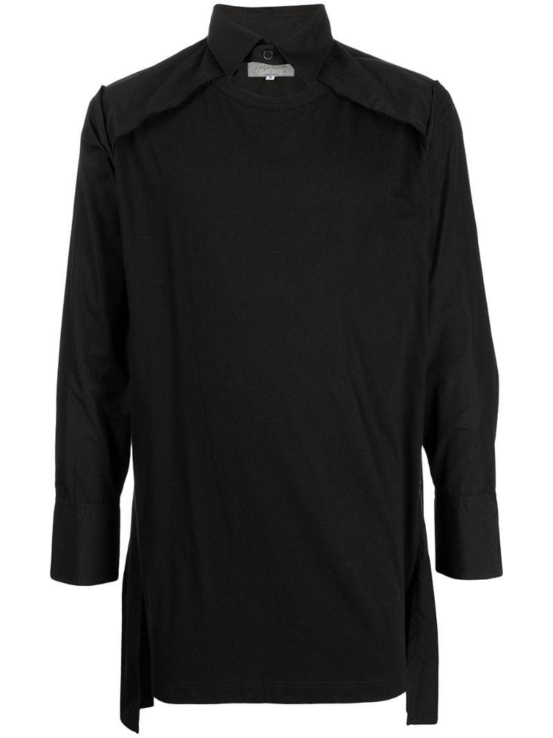 T-shirt panel long-sleeve shirt 1