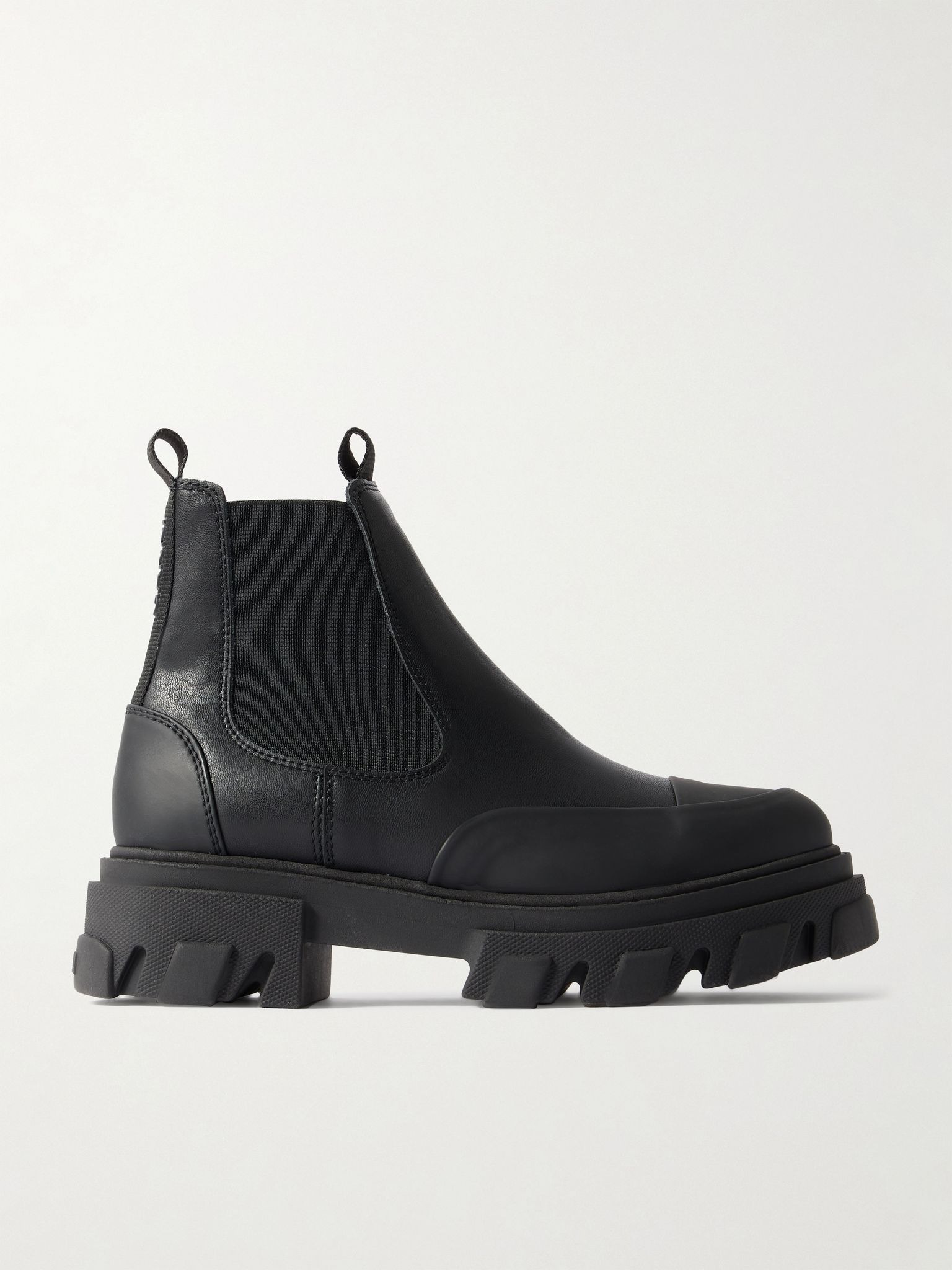 Paneled recycled-leather Chelsea boots Black - 1