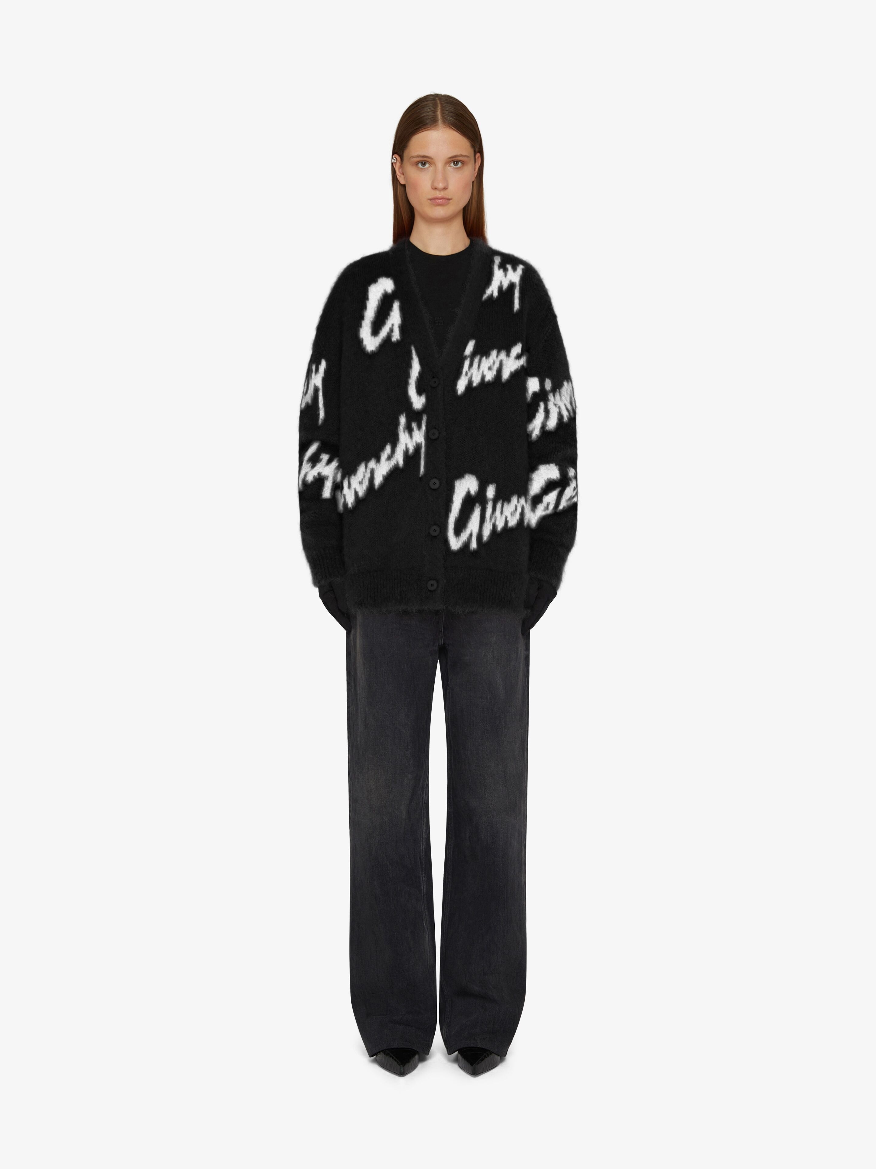 CARDIGAN IN ALL-OVER GIVENCHY INTARSIA MOHAIR AND WOOL - 2
