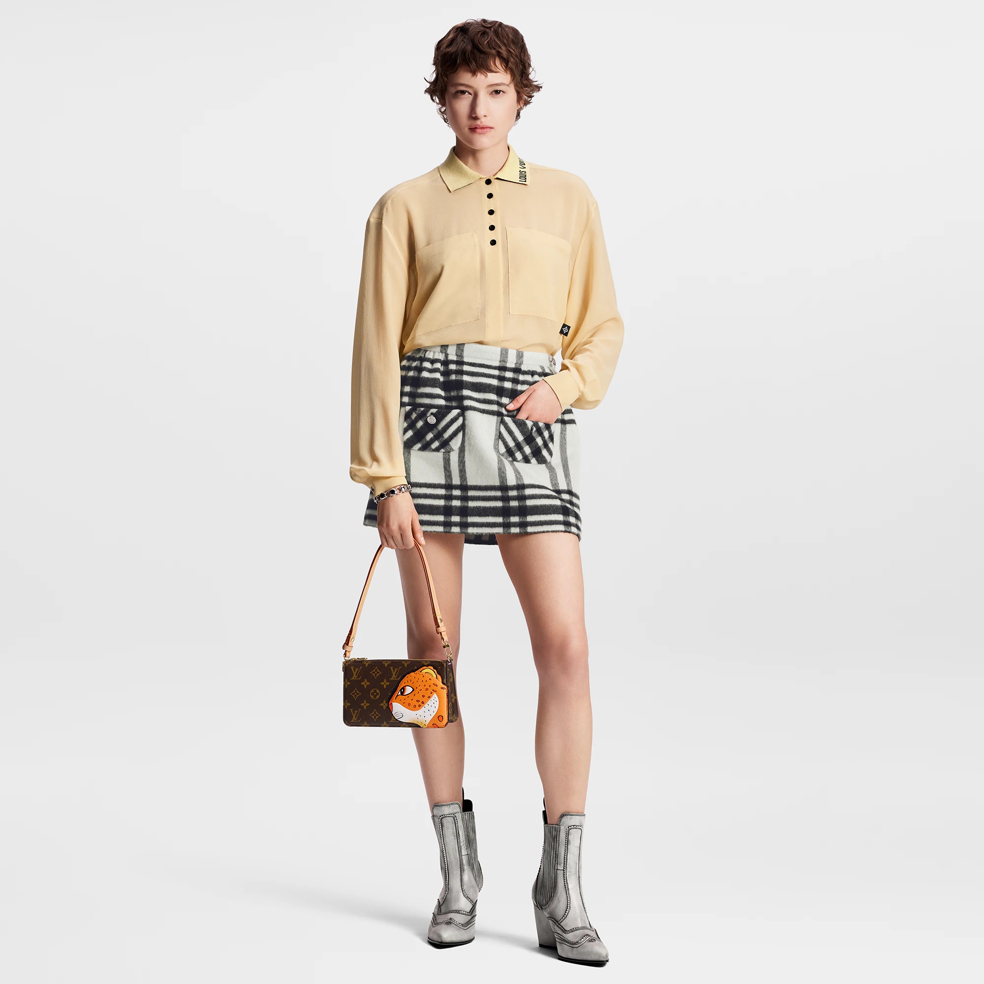 Ribbed Collar Blouse - 4