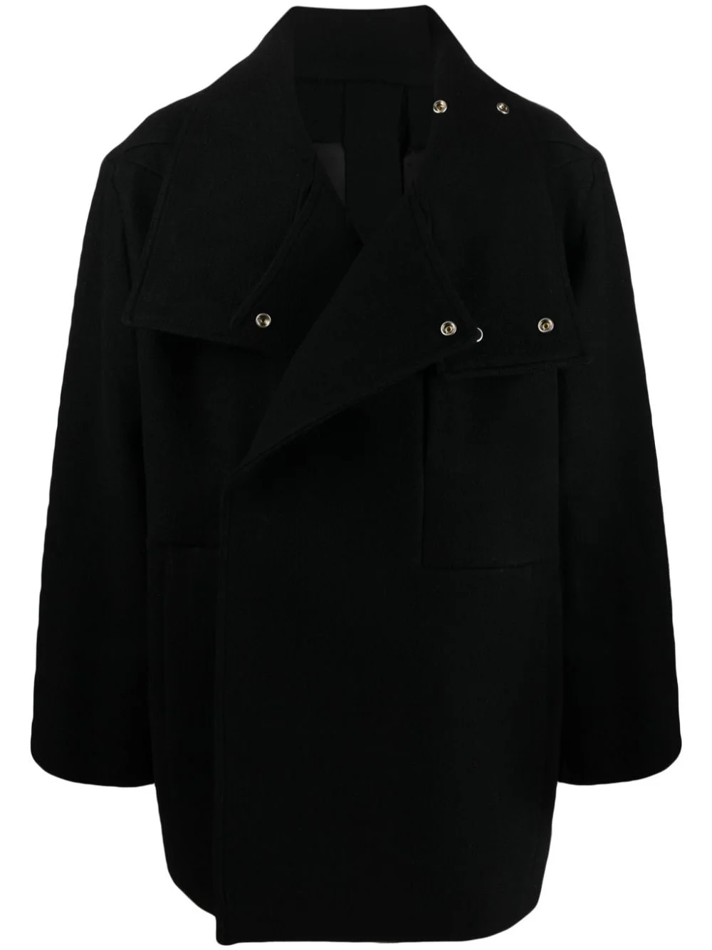 double-breasted virgin wool coat - 1