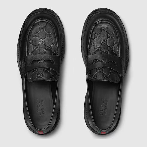 Gucci Web GG Leather Loafers - 2