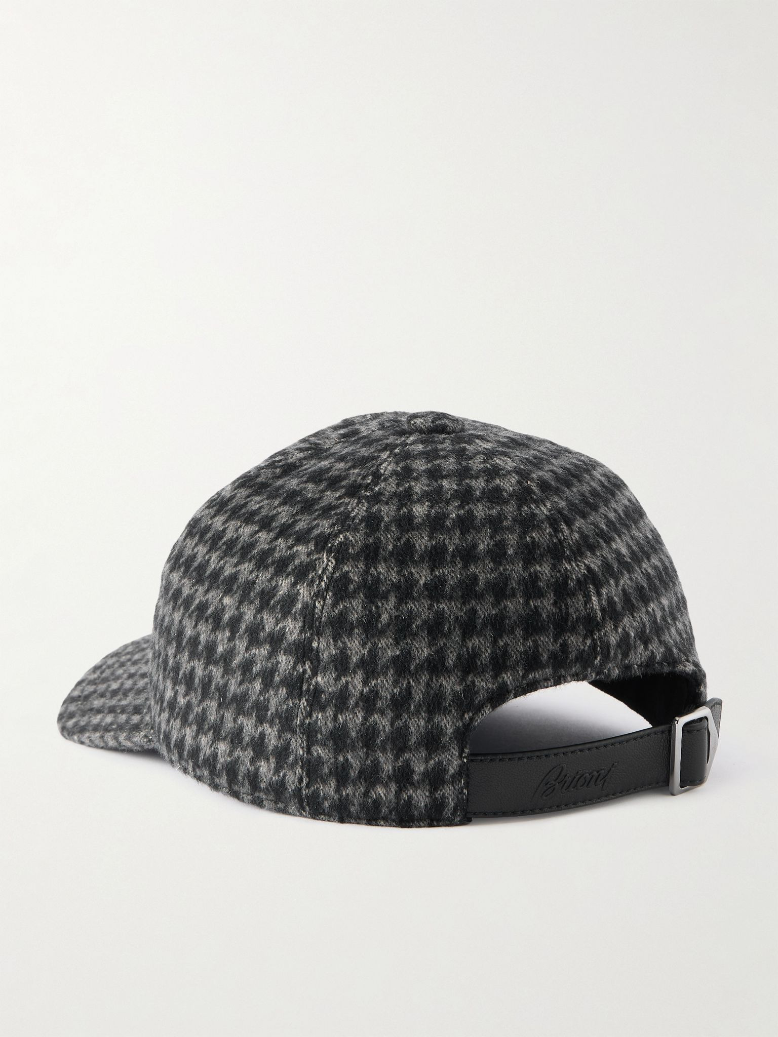 Houndstooth Cashmere Baseball Cap Gray - 3