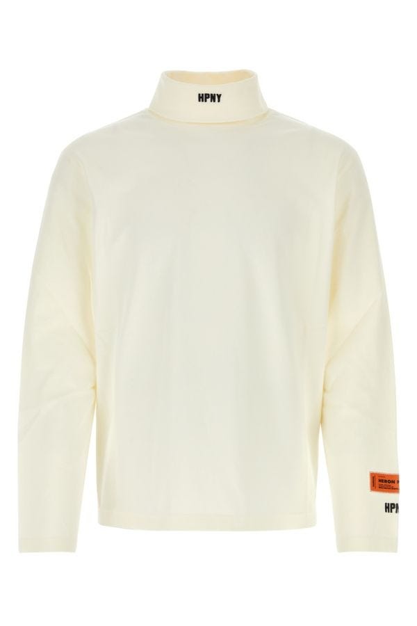 Heron Preston Man Ivory Cotton T-Shirt - 1