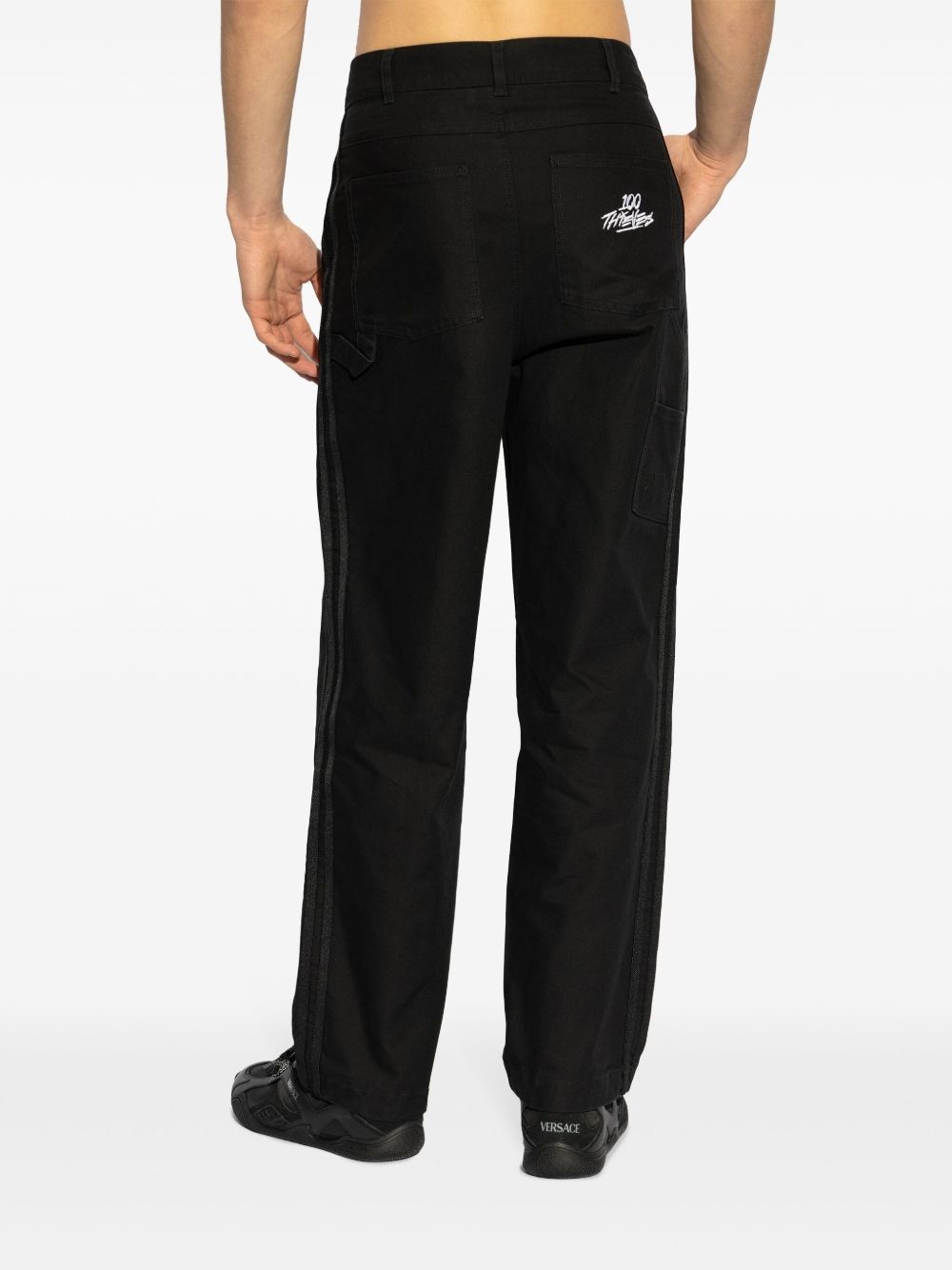 x 100 Thieves logo-embroidered jeans - 4