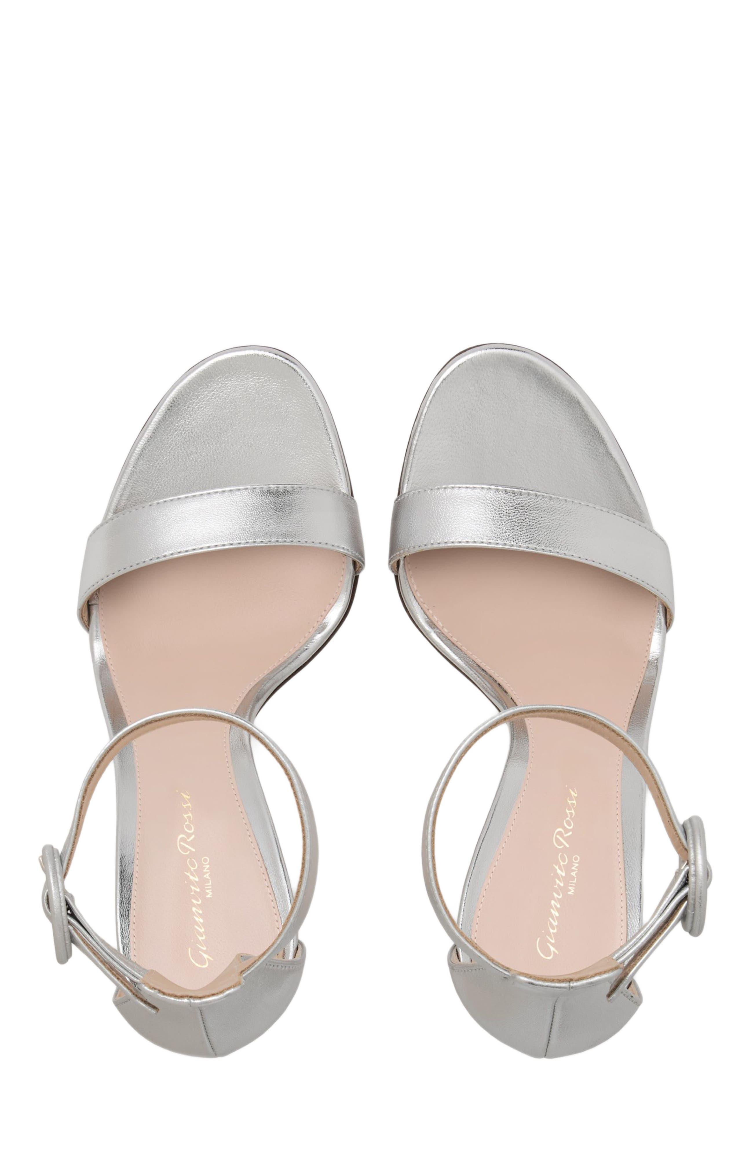 Gianvito Rossi Portofino 105 Sandals in Silver at Nordstrom - 3