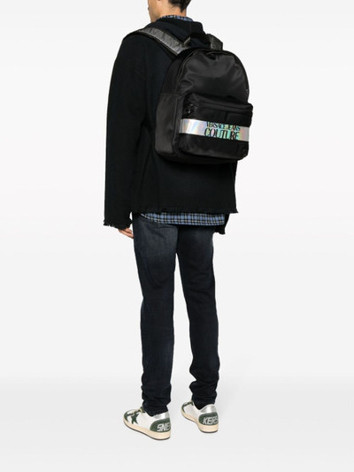 VERSACE JEANS COUTURE iridescent logo-print zip-up backpack outlook