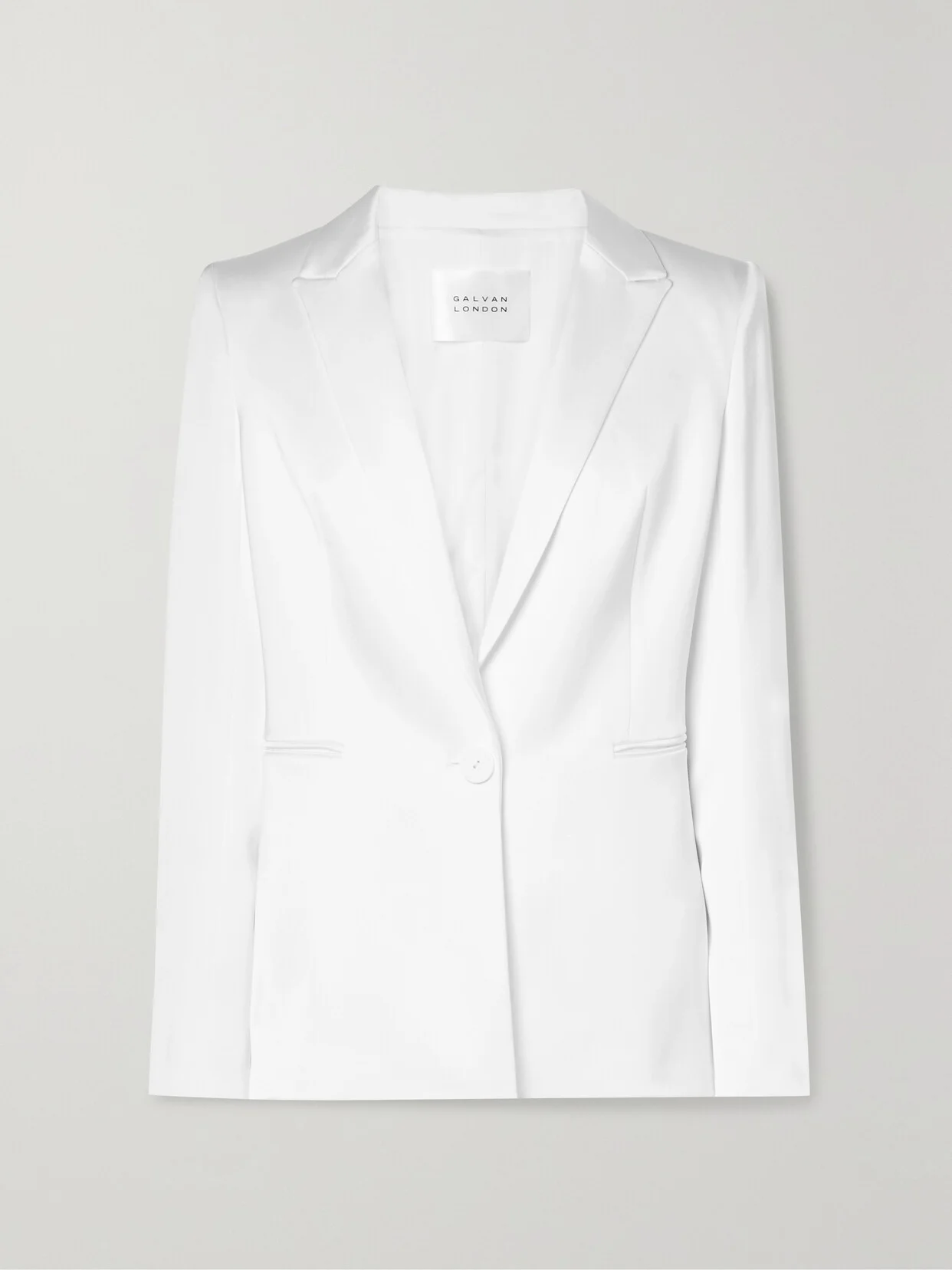 Sculpted Satin Blazer - 1