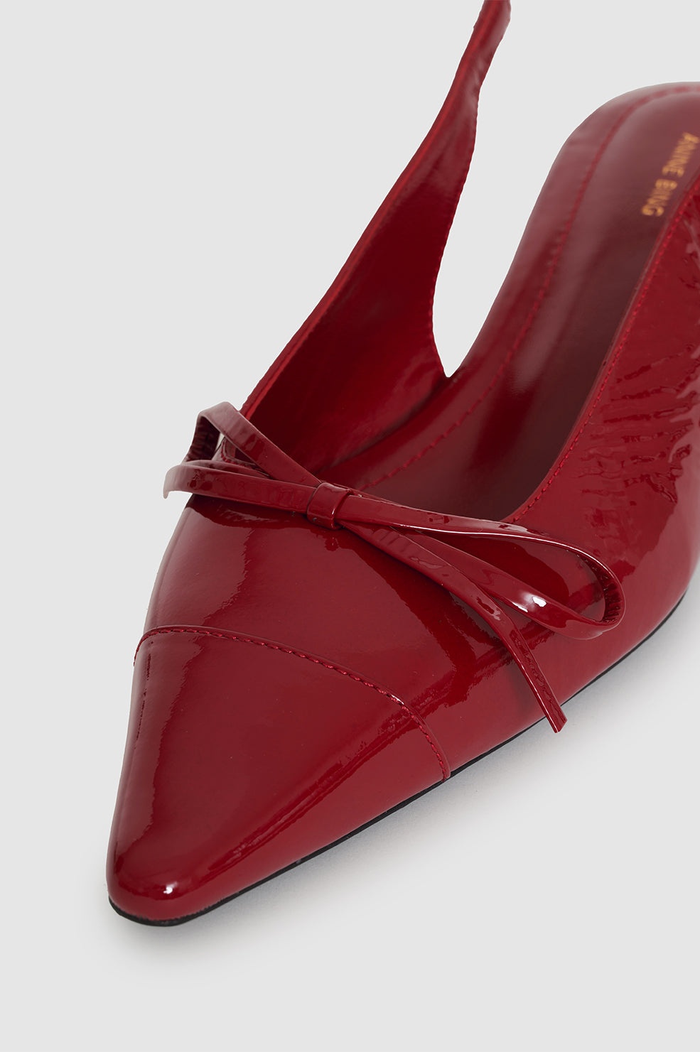 Zoey Slingback Heels - Red Crinkled Patent - 5