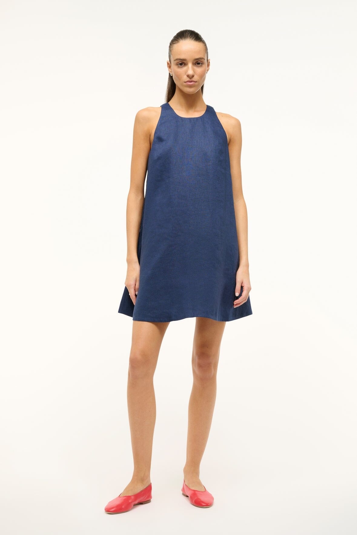 STAUD SERAFINA DRESS NAVY - 1