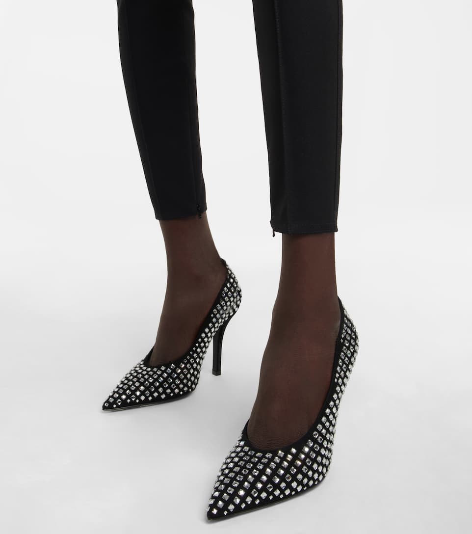 Crystal-embellished suede pumps - 4
