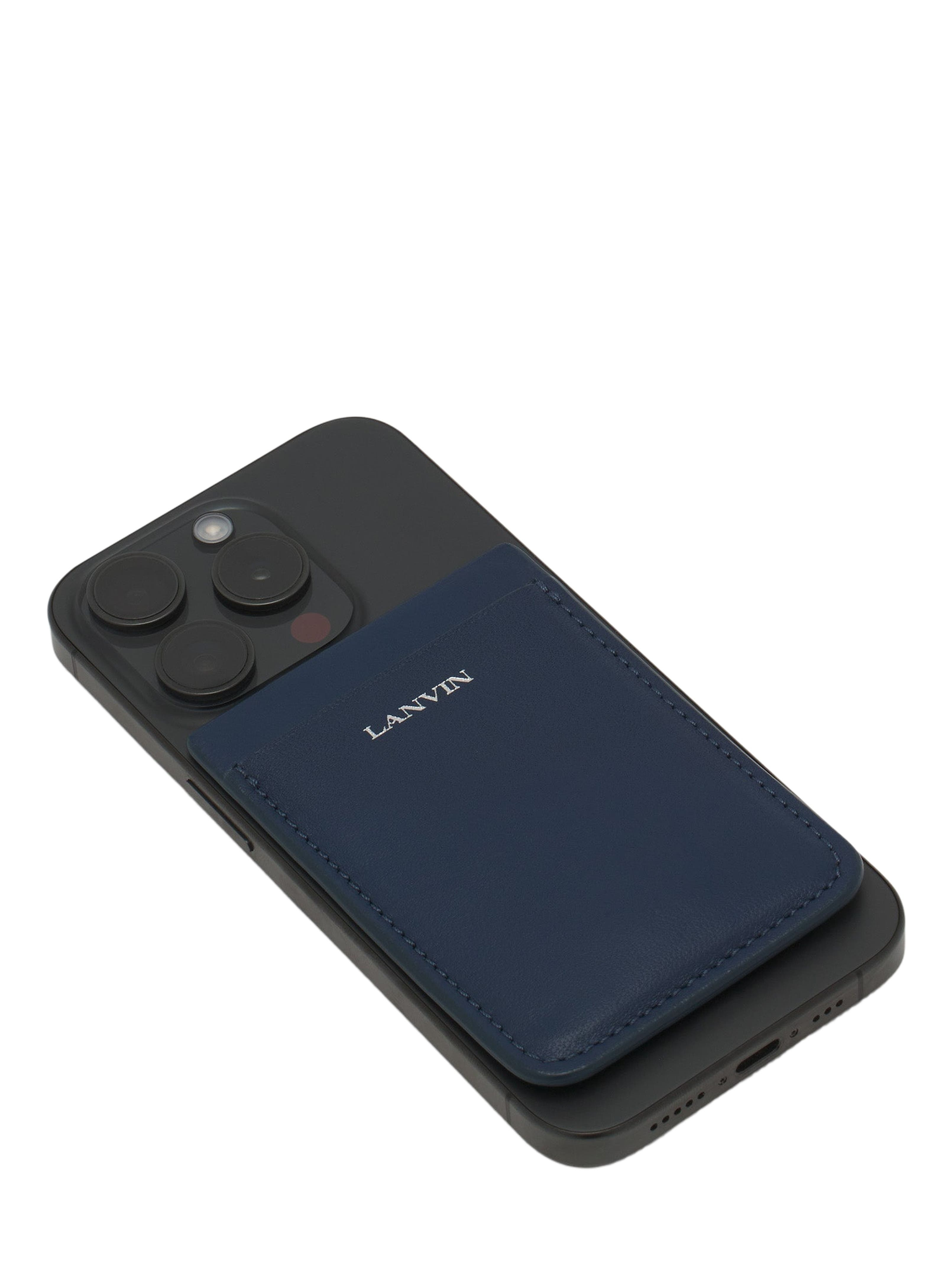 Lanvin Magnetic Leather Cardholder in Petrol Blue at Nordstrom - 4
