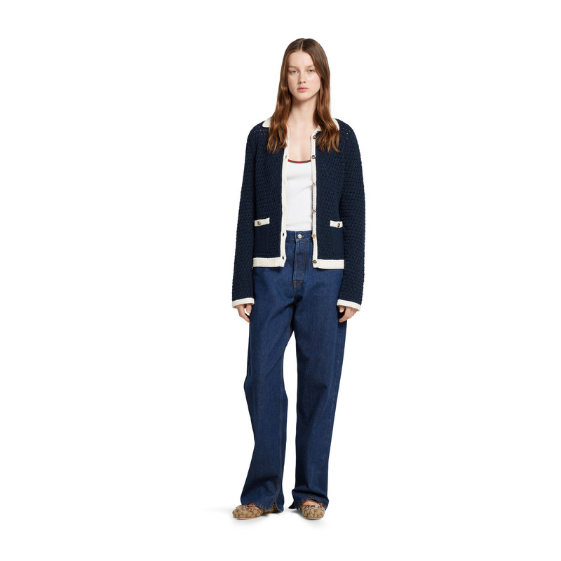 GUCCI Fine cotton crochet cardigan outlook
