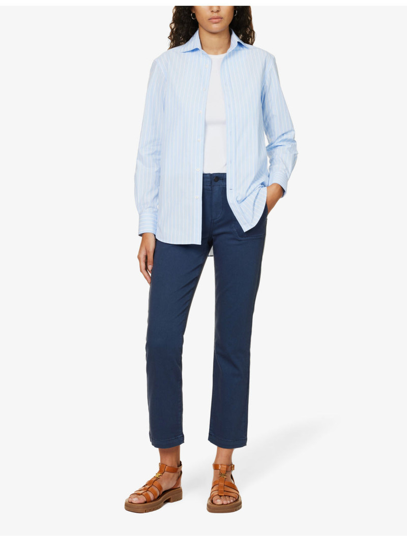 PAIGE Mayslie straight-leg mid-rise stretch-denim jeans outlook