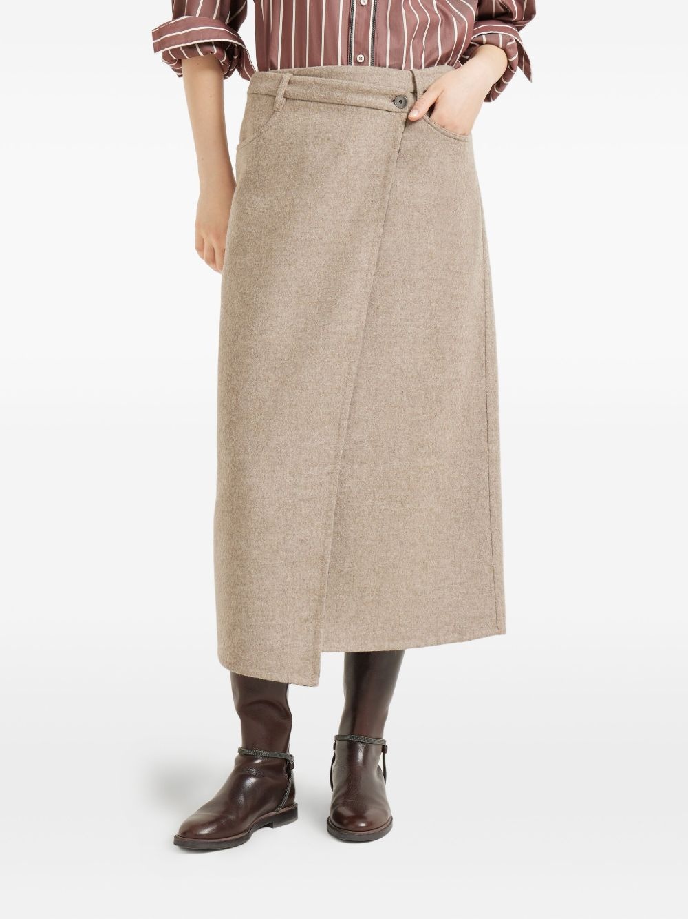 wrap wool skirt - 3