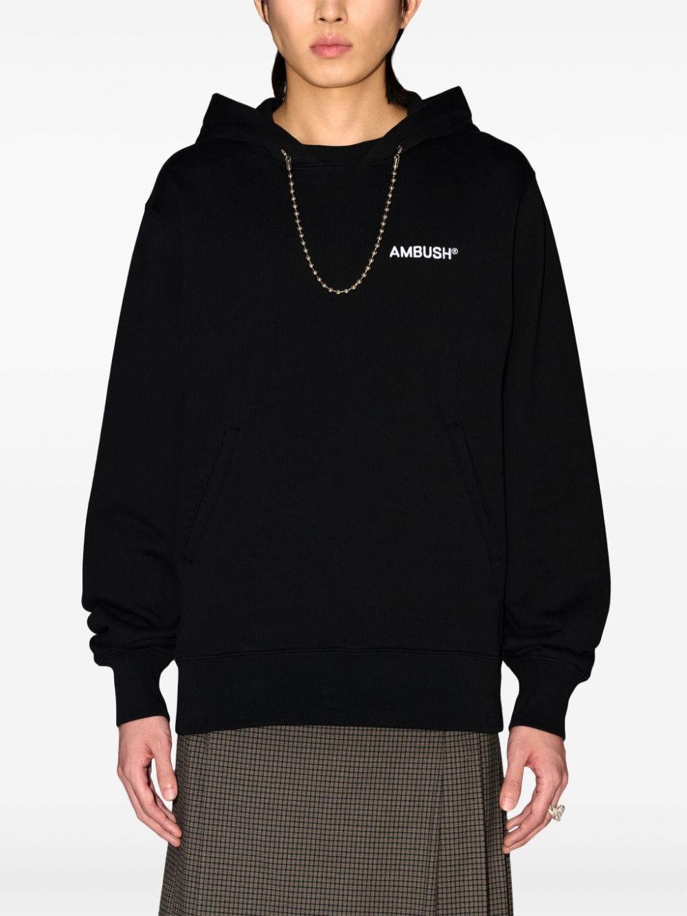 ball chain-detail hoodie - 3