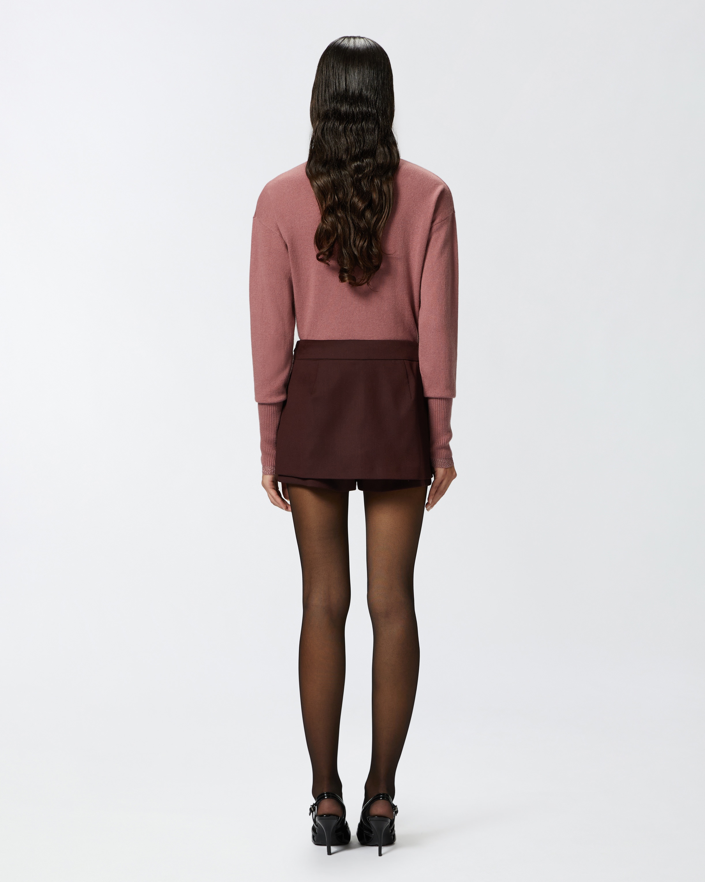 FLANNEL MINI SKIRT-EFFECT SHORTS - 4
