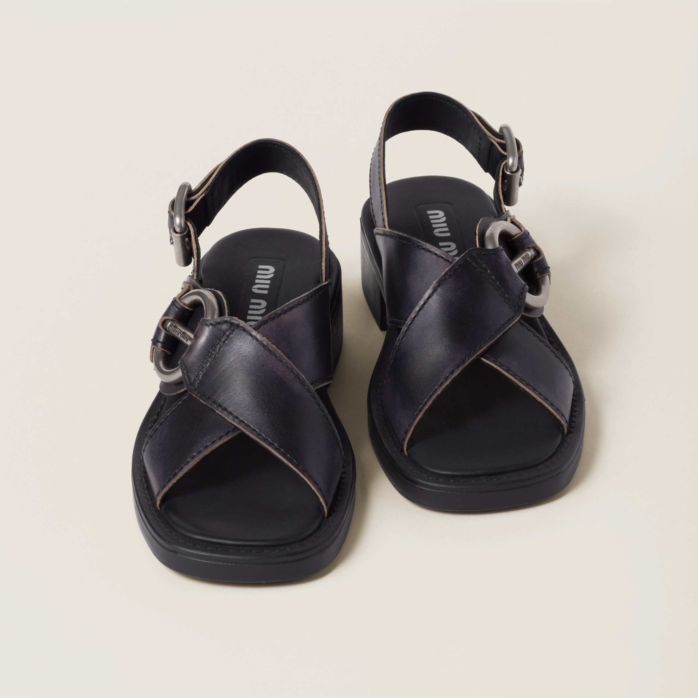 Miu Miu Bleached leather sandals | REVERSIBLE