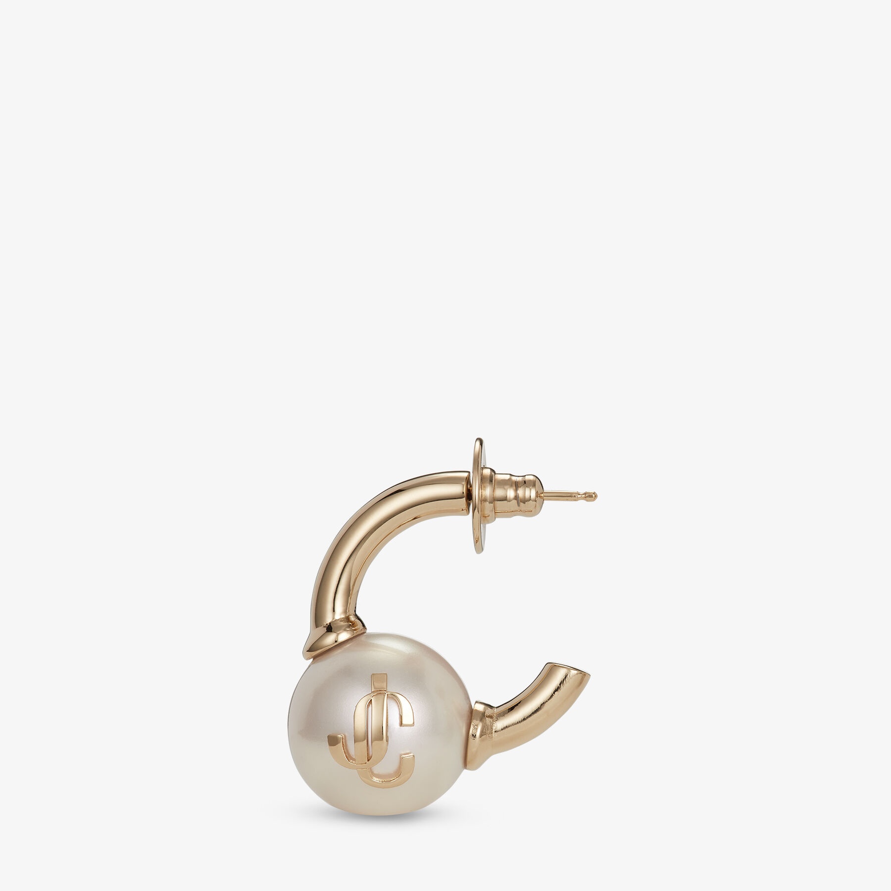 Pearl Crystal Hoops
Gold-Finish Metal Hoop Earrings with Pearls and Crystals - 3