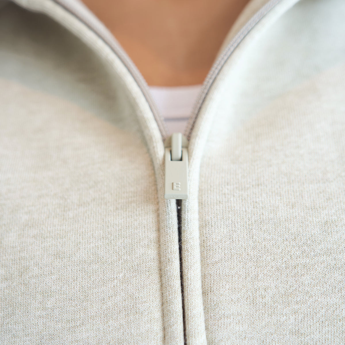 MODERN FIT FLEECE TRACK JACKET (HEATHER STONE/CLOUD WHITE) - 12
