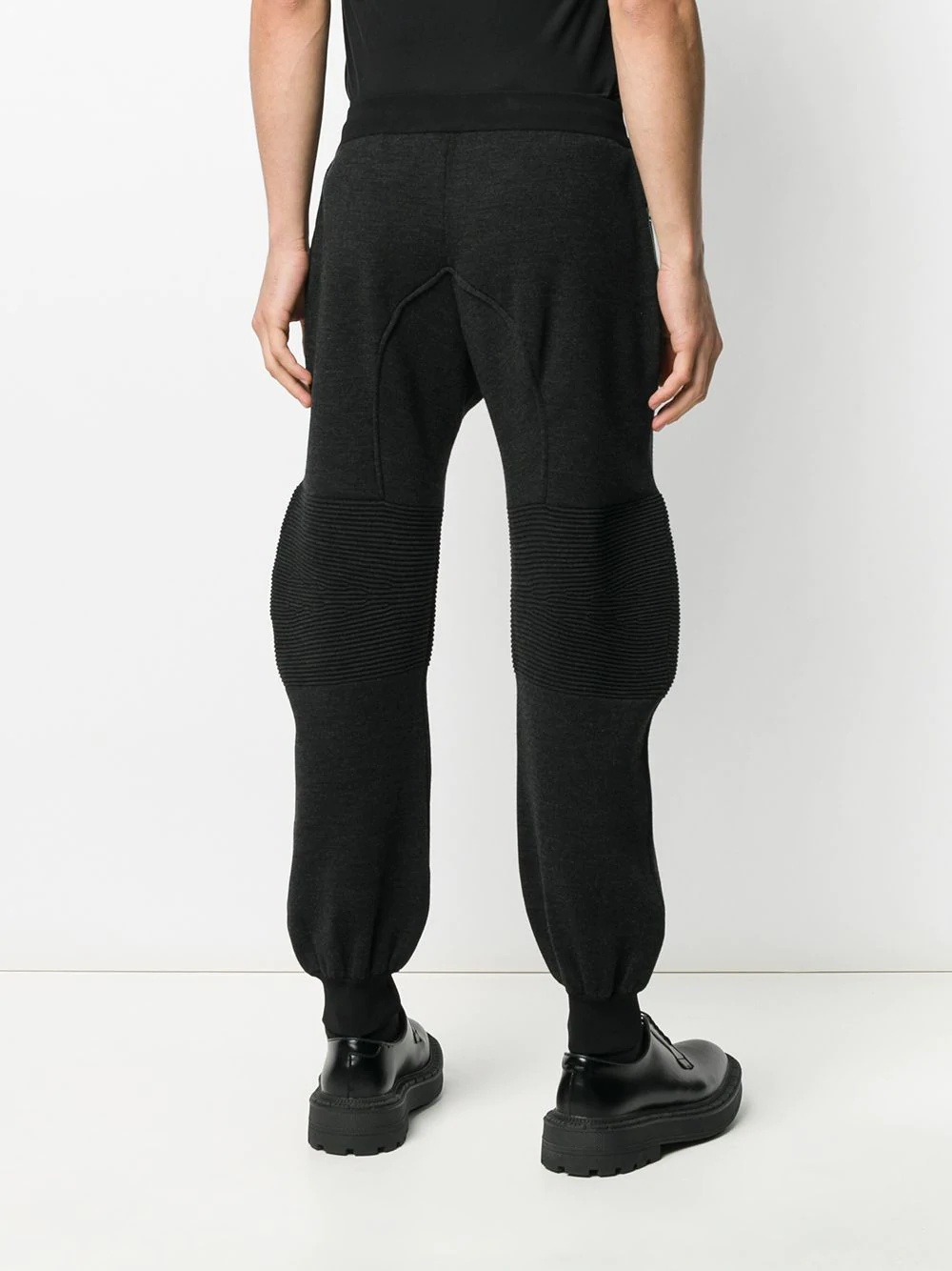 ribbed panel track pants - 4