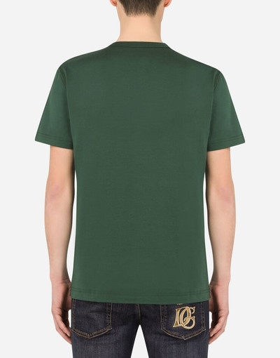 Dolce & Gabbana Cotton V-neck T-shirt with branded plate outlook