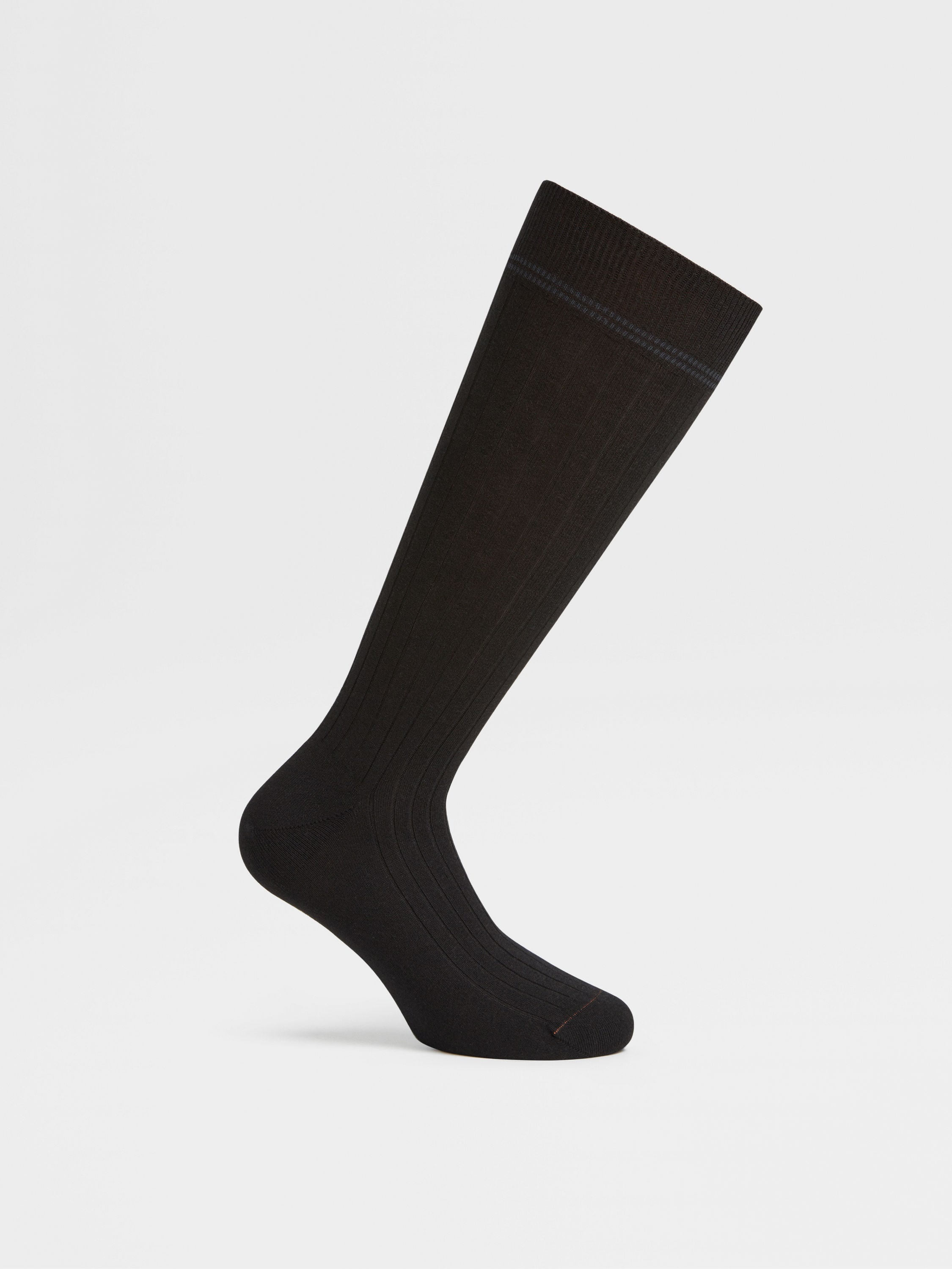 BLACK COTTON CASHMERE AND SILK SOCKS - 3